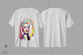 تیشرت سفید طرح دار مدونا، هنر دیجیتال اثر دایات بانگای | immage.ir