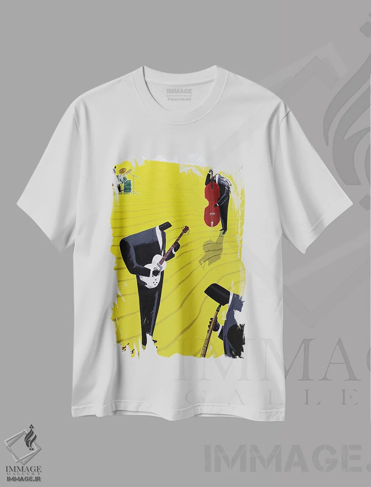 تیشرت سفید طرح دار سرزمین صدا، هنر آمریکایی آفریقایی تبار اثر دارل دنیلز | immage.ir