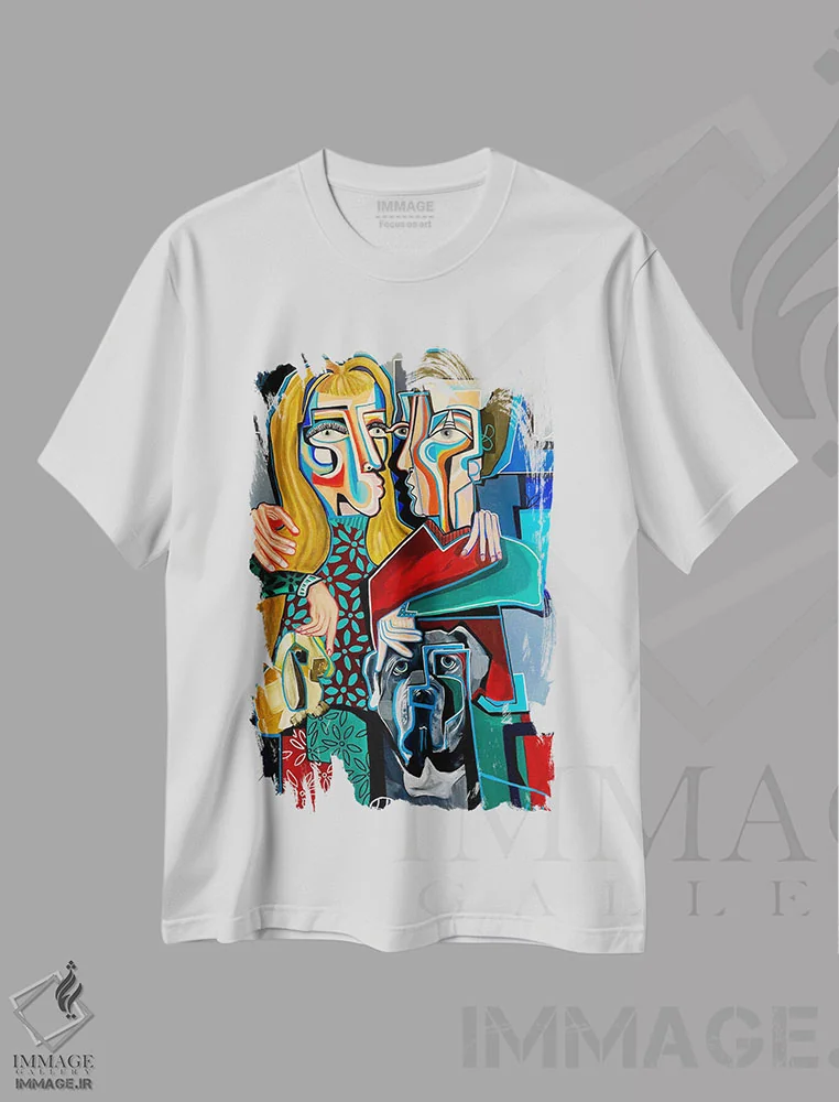 تیشرت سفید طرح دار دو برابر با یک، هنر فاخر کلاسیک اثر دیلان گیِل | فروشگاه ایماژ