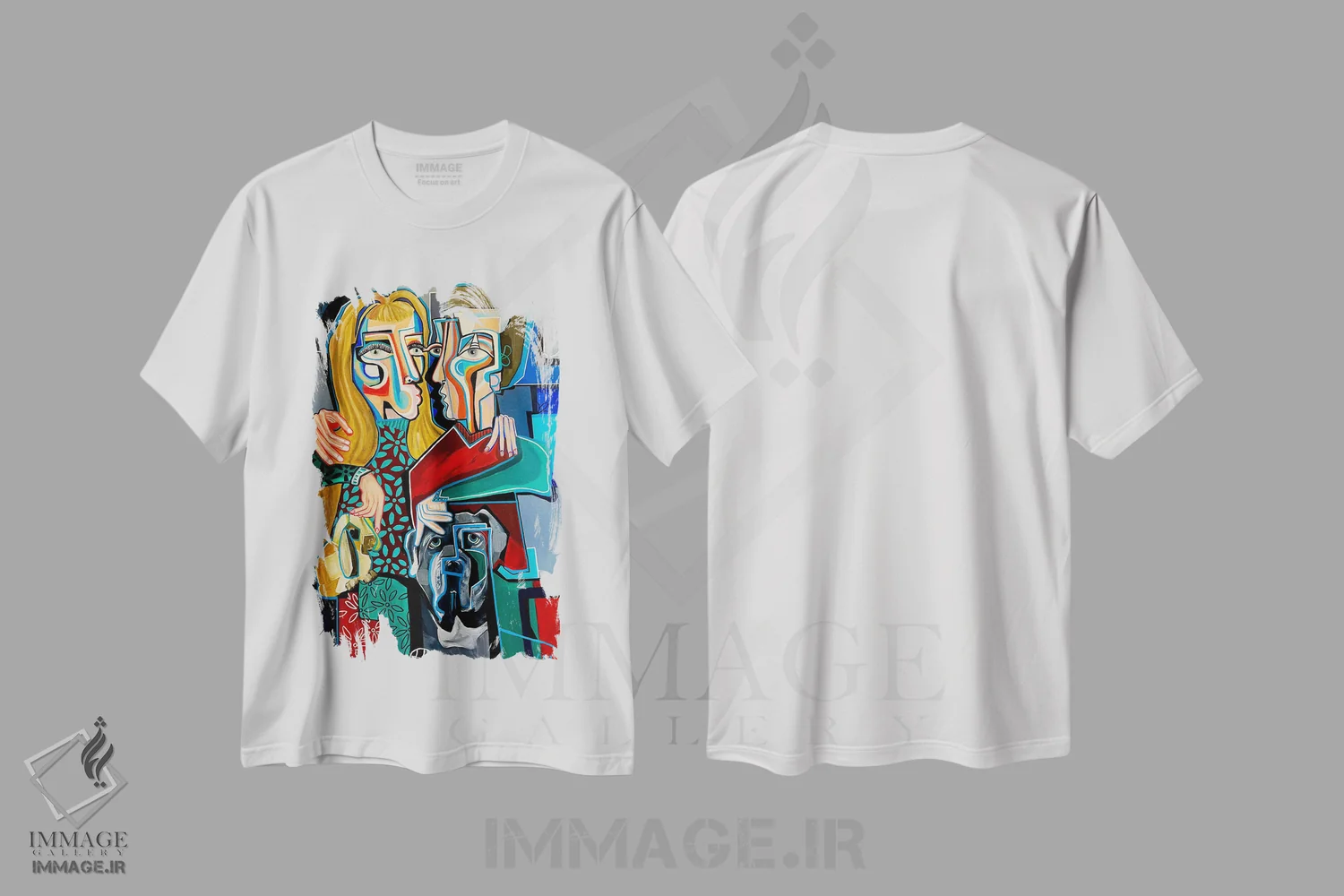 تیشرت سفید طرح دار دو برابر با یک، هنر فاخر کلاسیک اثر دیلان گیِل | فروشگاه ایماژ