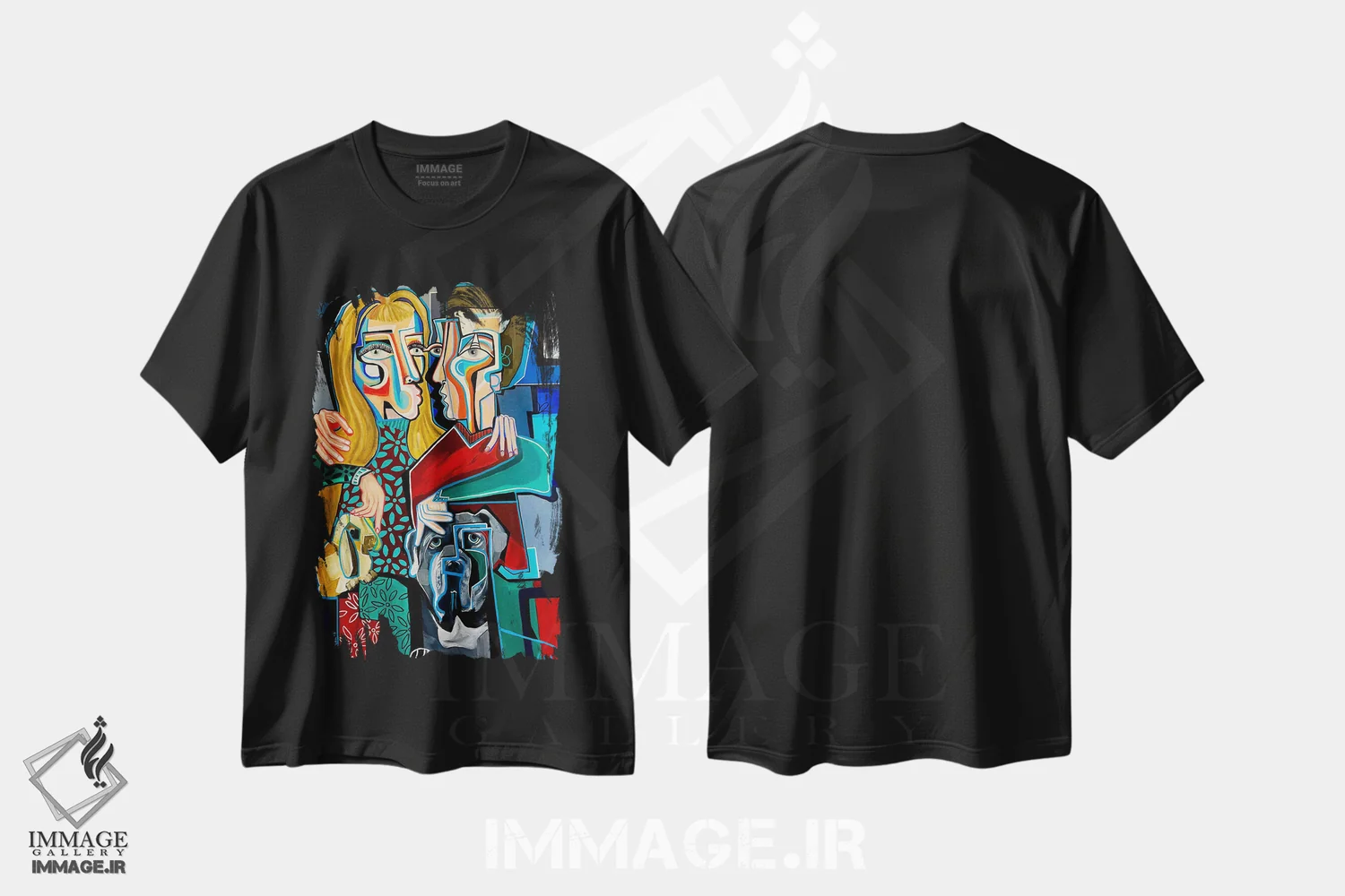 تیشرت مشکی طرح دار دو برابر با یک، هنر فاخر کلاسیک اثر دیلان گیِل | immage.ir