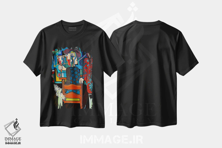 تیشرت مشکی طرح دار شهود، هنر فاخر کلاسیک اثر دیلان گیِل | فروشگاه ایماژ
