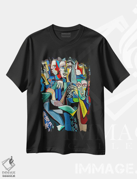 تیشرت مشکی طرح دار آرزوهای دور و دراز، هنر فاخر کلاسیک اثر دیلان گیِل | immage.ir