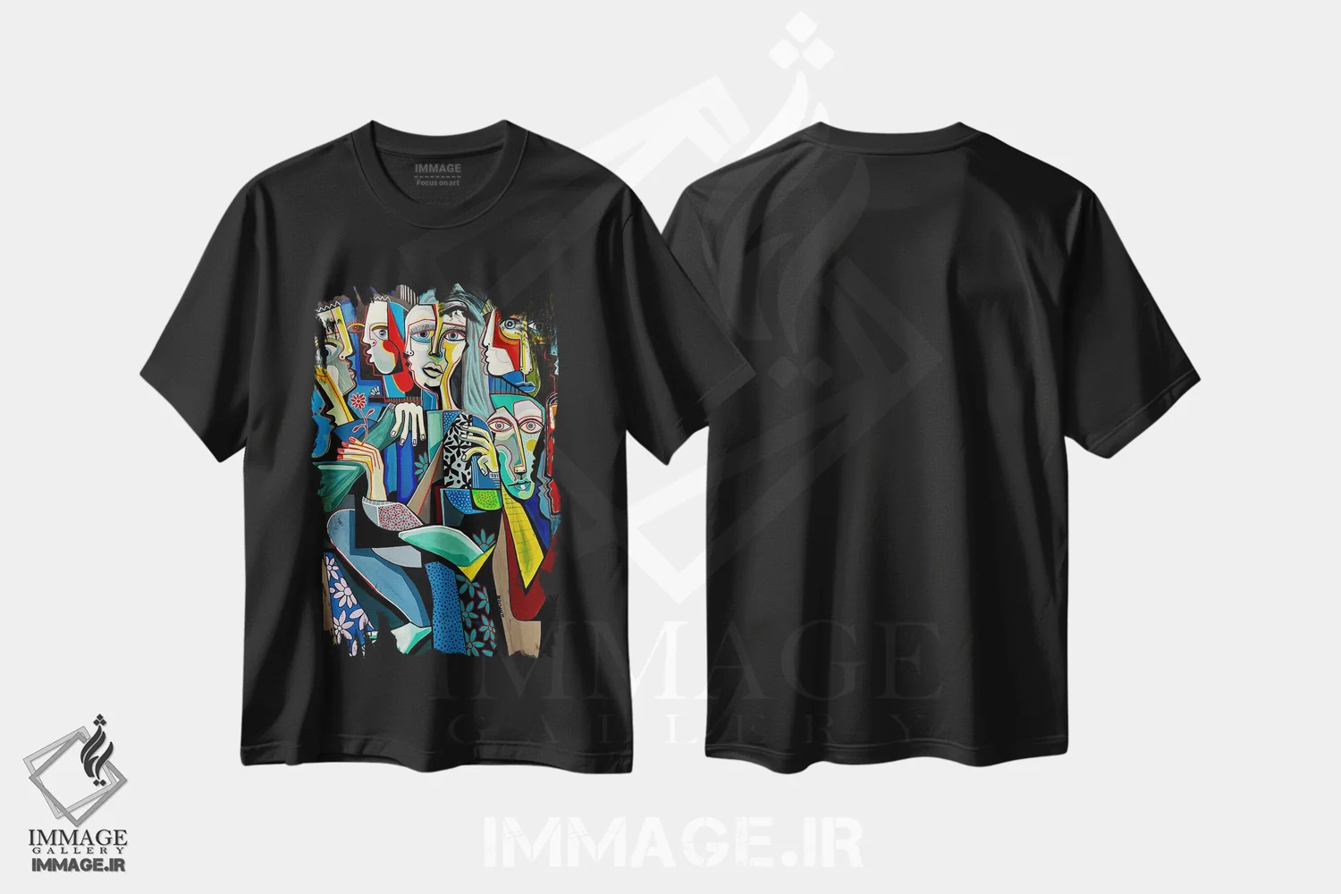 تیشرت مشکی طرح دار آرزوهای دور و دراز، هنر فاخر کلاسیک اثر دیلان گیِل | immage.ir