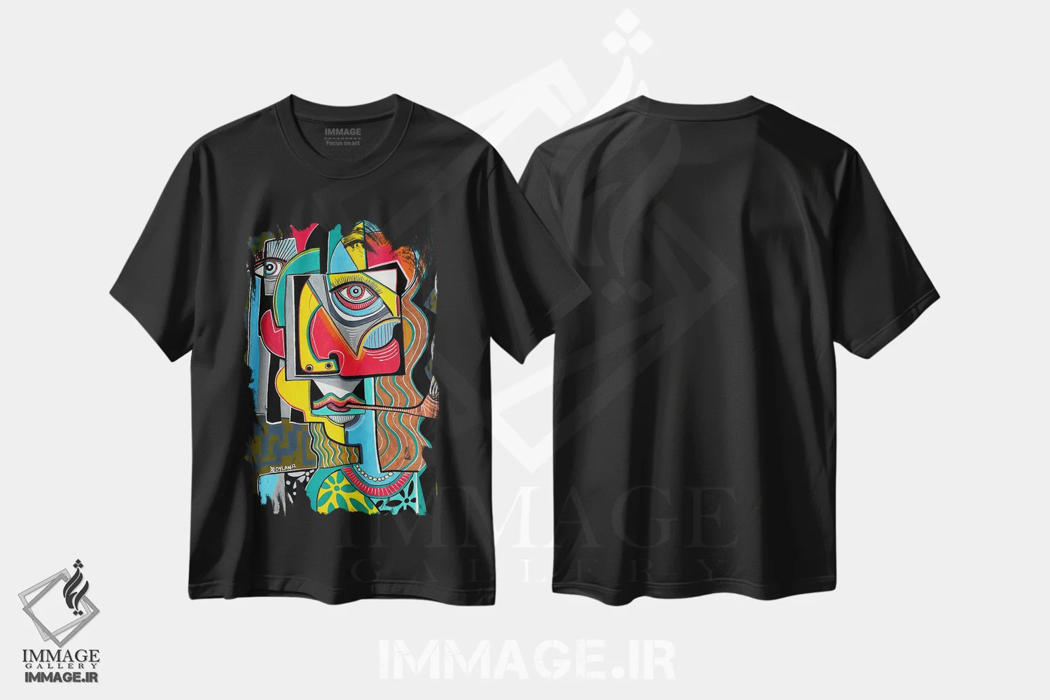 تیشرت مشکی طرح دار پیپ صلح، هنر فاخر کلاسیک اثر دیلان گیِل | فروشگاه ایماژ