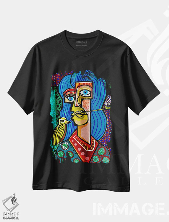 تیشرت مشکی طرح دار هر جا که بروم، آنجا هستم، هنر فاخر کلاسیک اثر دیلان گیِل | فروشگاه ایماژ
