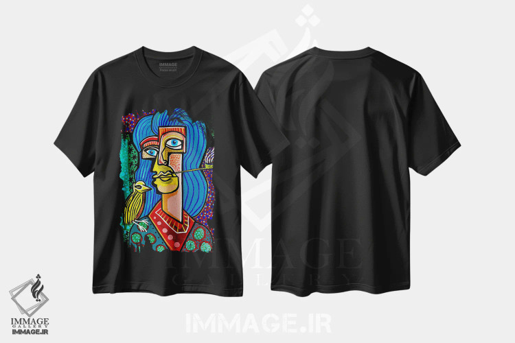 تیشرت مشکی طرح دار هر جا که بروم، آنجا هستم، هنر فاخر کلاسیک اثر دیلان گیِل | فروشگاه ایماژ