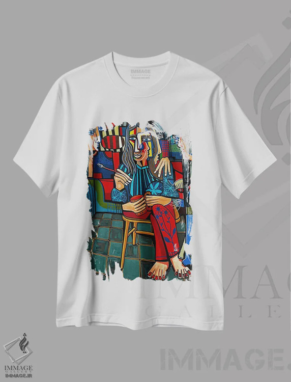 تیشرت سفید طرح دار پژواک های دیروز، هنر فاخر کلاسیک اثر دیلان گیِل | فروشگاه ایماژ