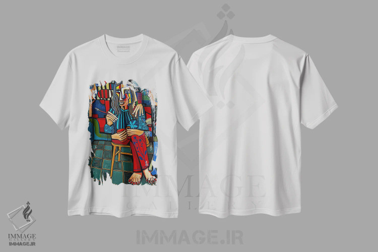 تیشرت سفید طرح دار پژواک های دیروز، هنر فاخر کلاسیک اثر دیلان گیِل | فروشگاه ایماژ