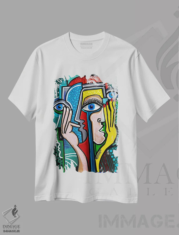 تیشرت سفید طرح دار بخت یار دلیران است، هنر فاخر کلاسیک اثر دیلان گیِل | فروشگاه ایماژ