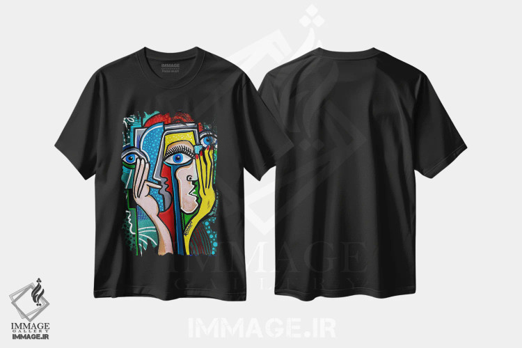 تیشرت مشکی طرح دار بخت یار دلیران است، هنر فاخر کلاسیک اثر دیلان گیِل | immage.ir