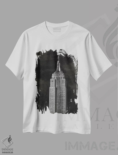 تیشرت سفید طرح دار امپراتوری، هنر تزئینی سیاه و سفید اثر دیلان متیوز | فروشگاه ایماژ