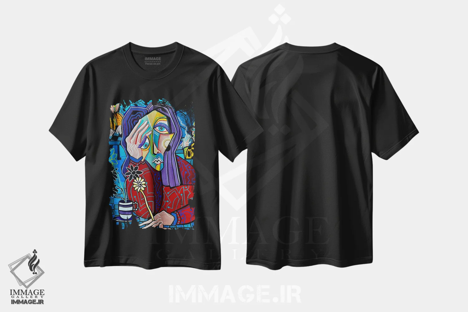 تیشرت مشکی طرح دار دوشنبه های شاد، هنر فاخر کلاسیک اثر دیلان گیِل | immage.ir