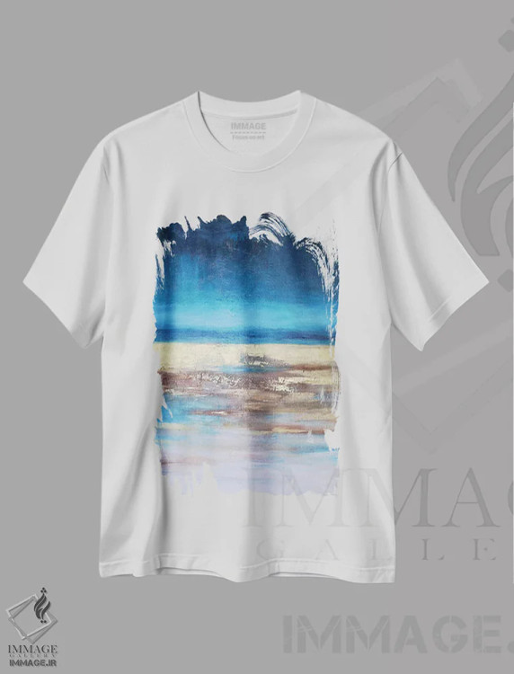 تیشرت سفید طرح دار منظرهٔ抽象 چهاردهم اثر رادیانا کریستوا | فروشگاه ایماژ