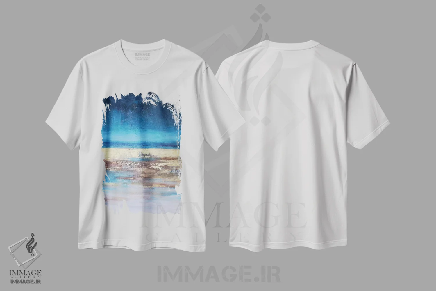 تیشرت سفید طرح دار منظرهٔ抽象 چهاردهم اثر رادیانا کریستوا | فروشگاه ایماژ