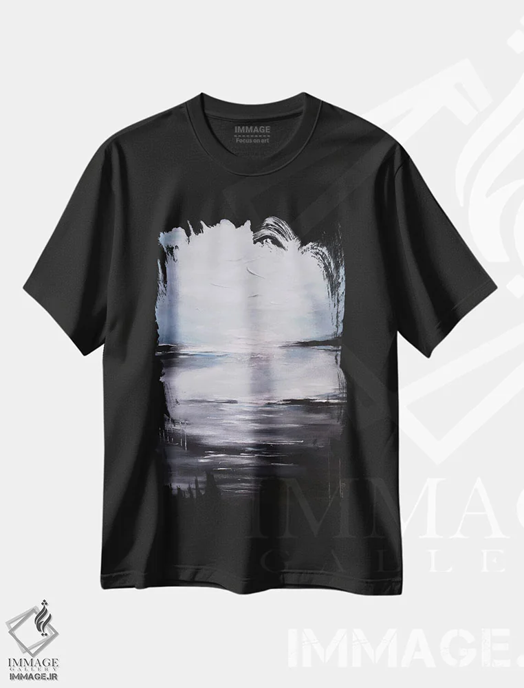 تیشرت مشکی طرح دار طبیعت بی جان دریایی抽象 یازدهم، آبستره اثر رادیانا کریستوا | immage.ir