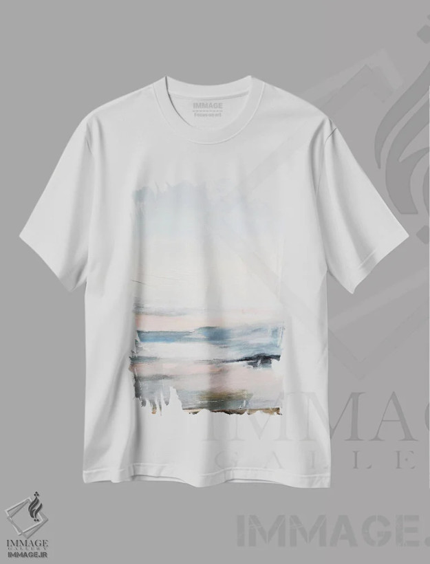 تیشرت سفید طرح دار منظرهٔ抽س ن ۵۹۱۹، دکور معاصر اثر رادیانا کریستوا | فروشگاه ایماژ