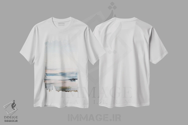 تیشرت سفید طرح دار منظرهٔ抽س ن ۵۹۱۹، دکور معاصر اثر رادیانا کریستوا | فروشگاه ایماژ