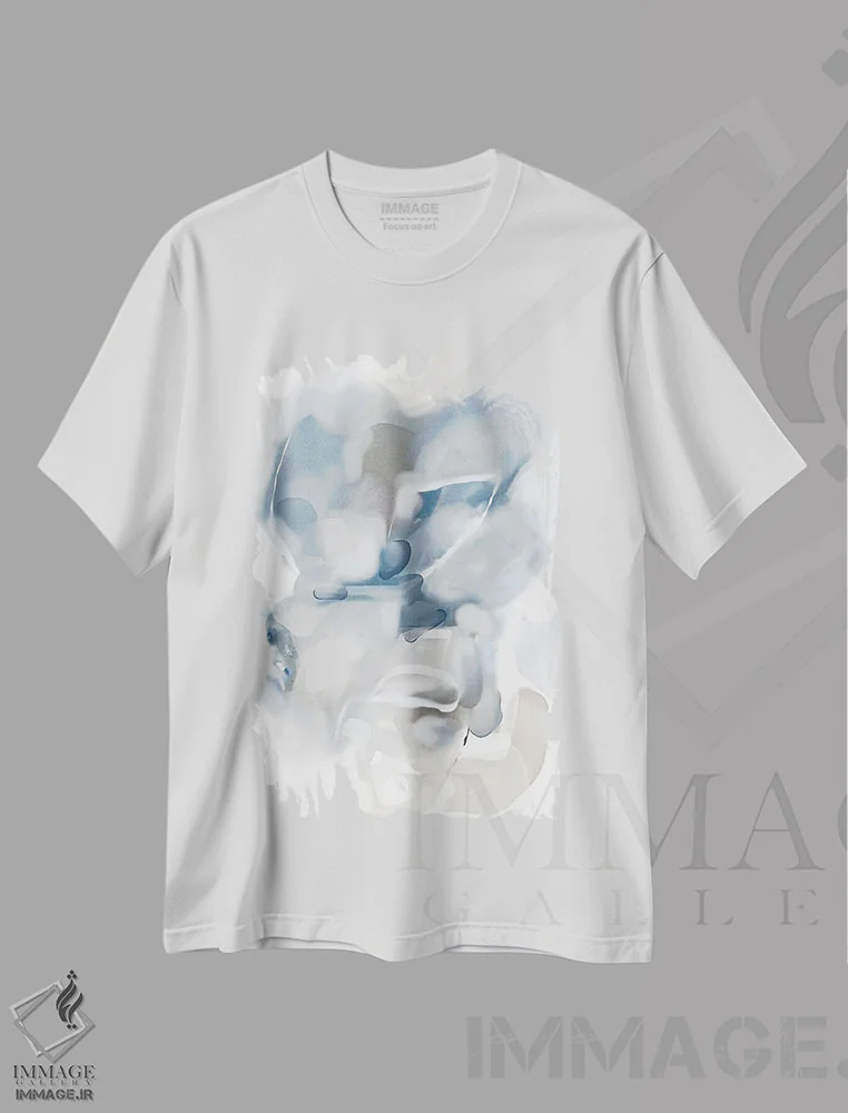 تیشرت سفید طرح دار باران و باد اثر رادیانا کریستوا | فروشگاه ایماژ