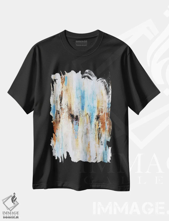 تیشرت مشکی طرح دار باران تابستانی اثر رادیانا کریستوا | فروشگاه ایماژ