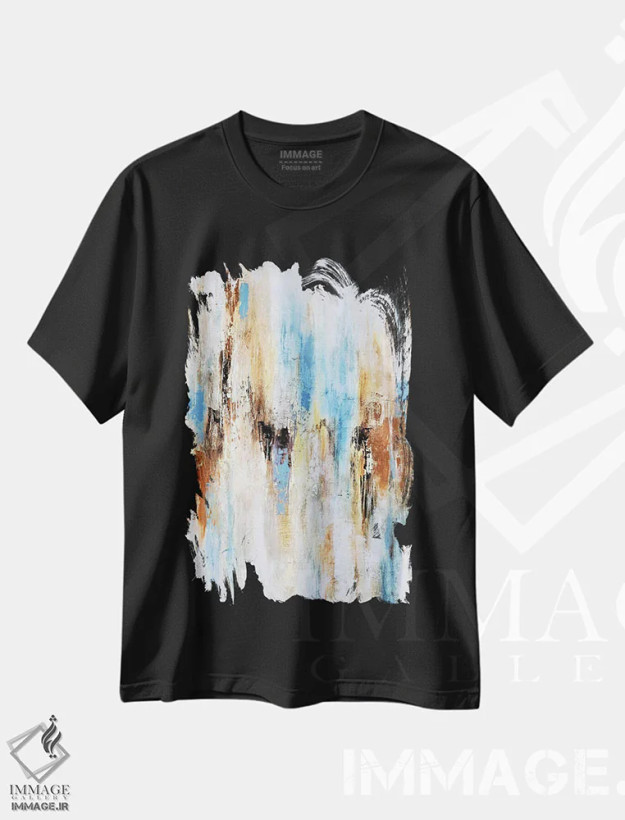 تیشرت مشکی طرح دار باران تابستانی اثر رادیانا کریستوا | فروشگاه ایماژ