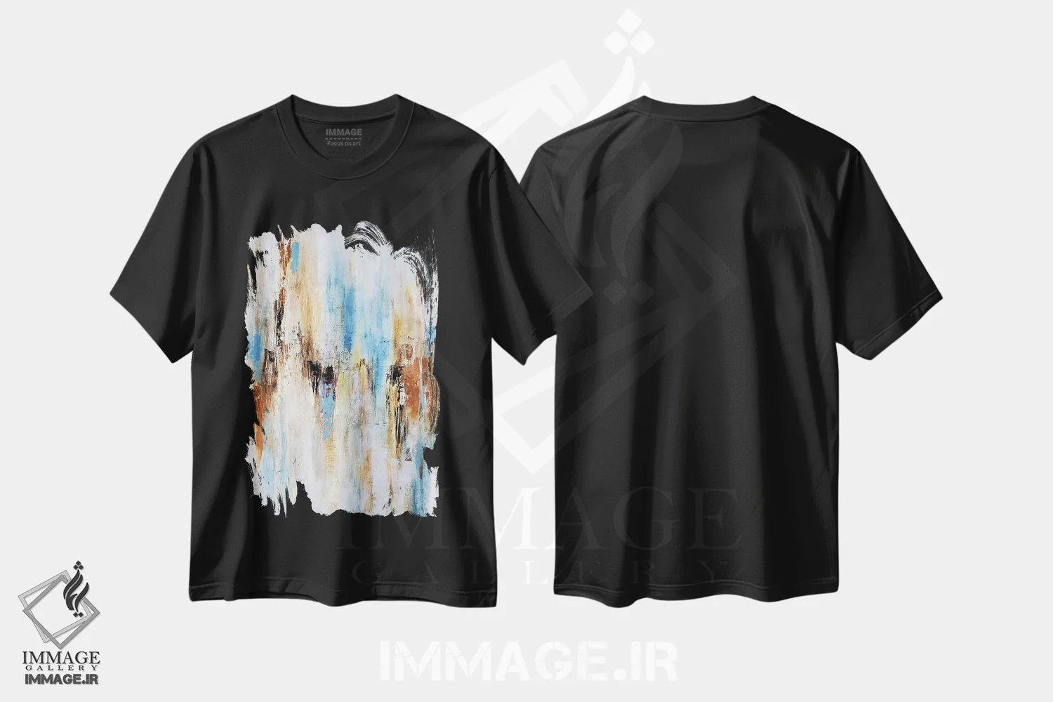 تیشرت مشکی طرح دار باران تابستانی اثر رادیانا کریستوا | فروشگاه ایماژ