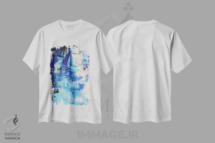 تیشرت سفید طرح دار 抽س ن آبی یک اثر رادیانا کریستوا | فروشگاه ایماژ