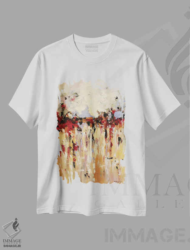 تیشرت سفید طرح دار افق اثر رادیانا کریستوا | فروشگاه ایماژ
