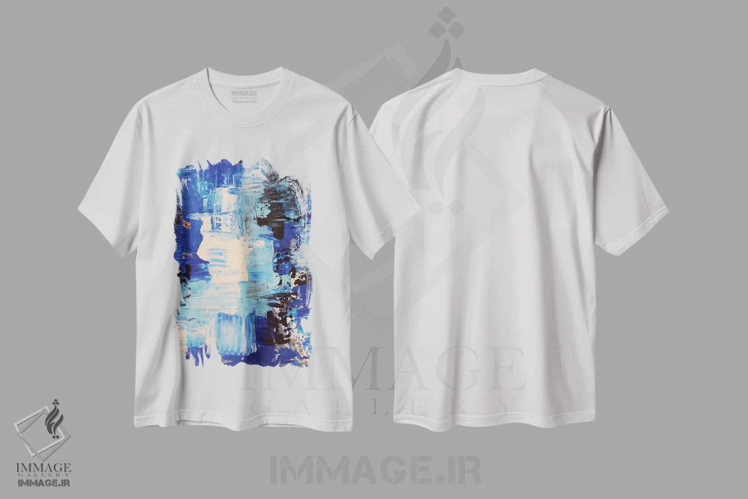 تیشرت سفید طرح دار 抽س ن آبی دو اثر رادیانا کریستوا | فروشگاه ایماژ