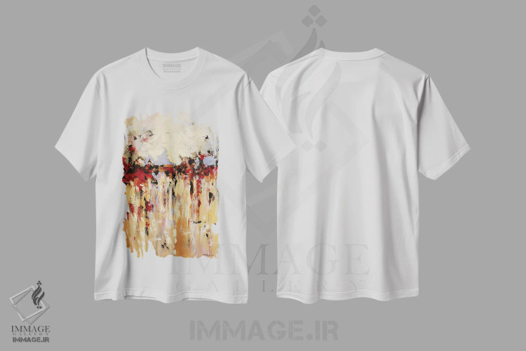 تیشرت سفید طرح دار افق اثر رادیانا کریستوا | فروشگاه ایماژ