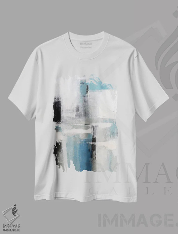 تیشرت سفید طرح دار خاطرات رودخانه یک اثر رادیانا کریستوا | immage.ir