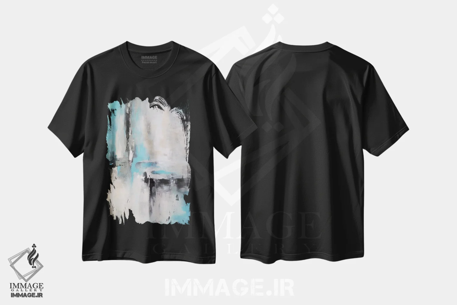 تیشرت مشکی طرح دار باران انتزاعی اثر رادیانا کریستوا | immage.ir