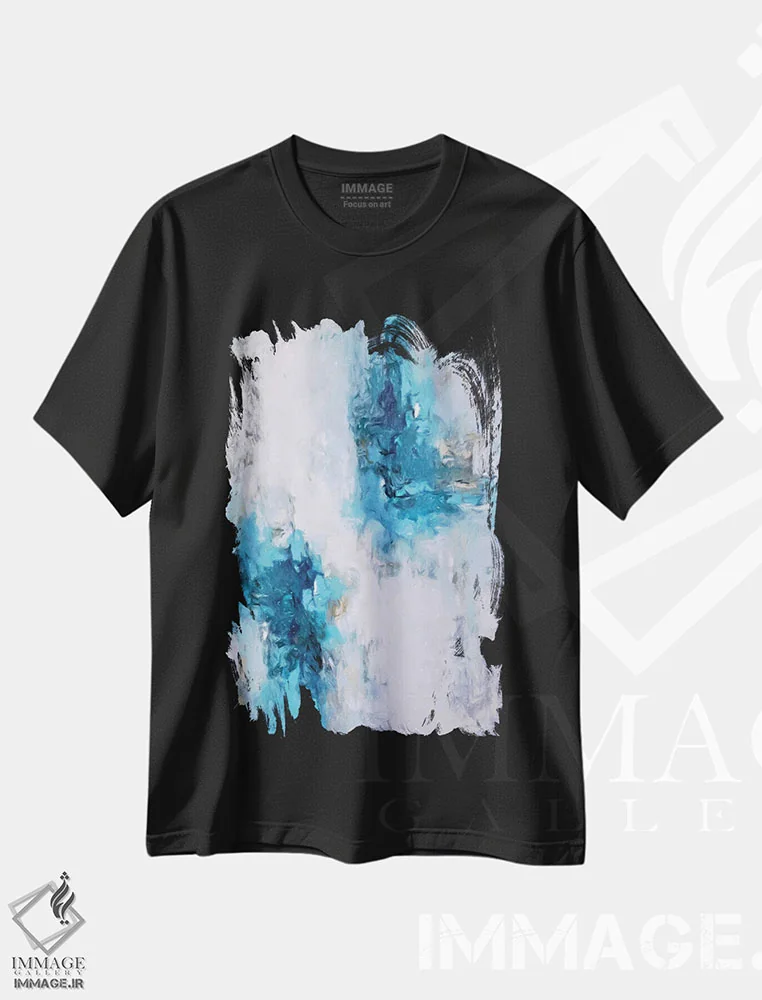 تیشرت مشکی طرح دار باران انتزاعی سه اثر رادیانا کریستوا | immage.ir