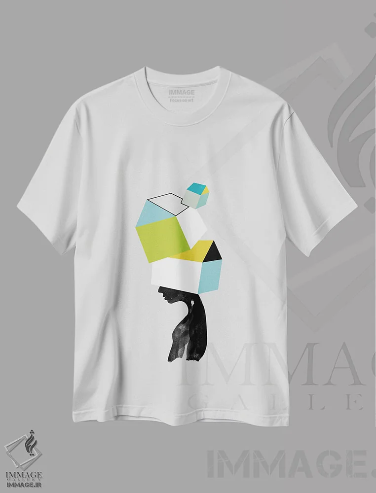 تیشرت سفید طرح دار دلتنگ خانه، هنر دیجیتال اثر دوزال | فروشگاه ایماژ