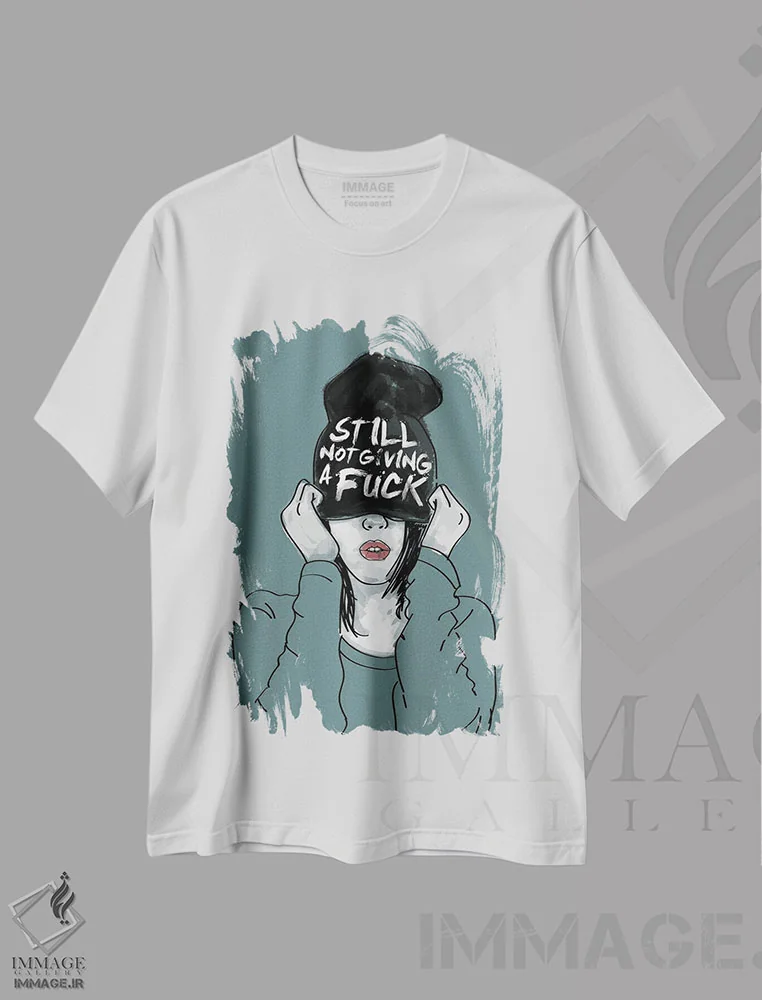 تیشرت سفید طرح دار هنوز هیچ اهمیتی نمی دهد، هنر دیجیتال اثر دوزال | فروشگاه ایماژ