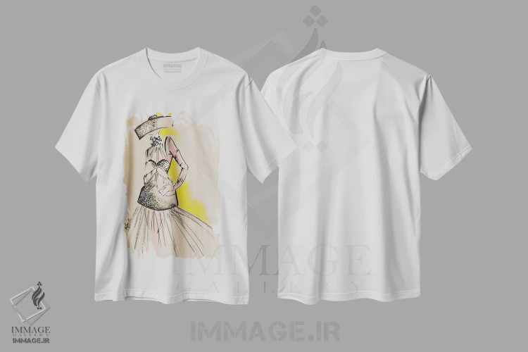 تیشرت سفید طرح دار مجموعهٔ شش ضلعی الکساندر مک کویین، تزئینی اثر الی عظیزیان | immage.ir