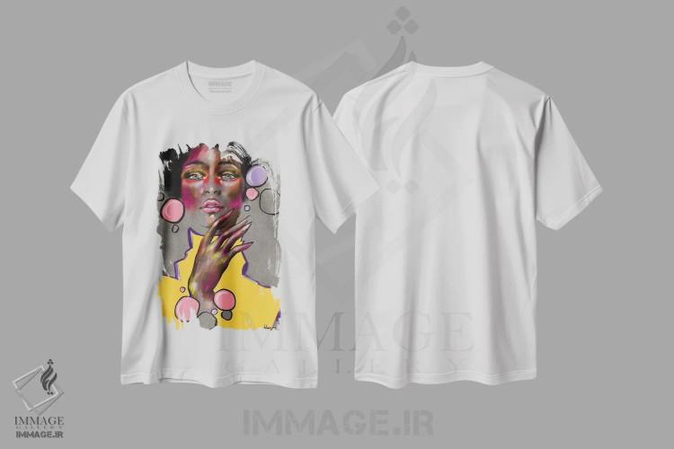 تیشرت سفید طرح دار مه سپیده دم، هنر آمریکایی آفریقایی تبار اثر الی عظیزیان | immage.ir