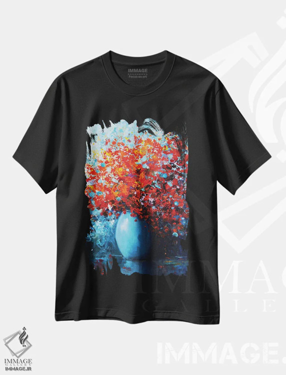 تیشرت مشکی طرح دار دسته گل سمفونی، دکور معاصر اثر اریک برونی | immage.ir