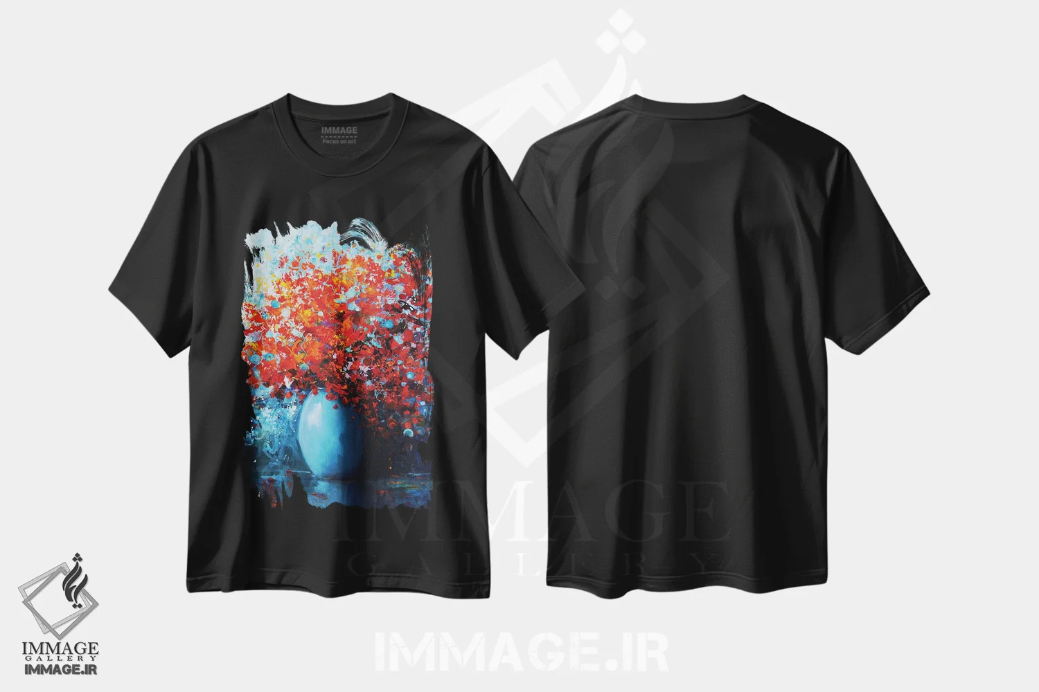 تیشرت مشکی طرح دار دسته گل سمفونی، دکور معاصر اثر اریک برونی | immage.ir