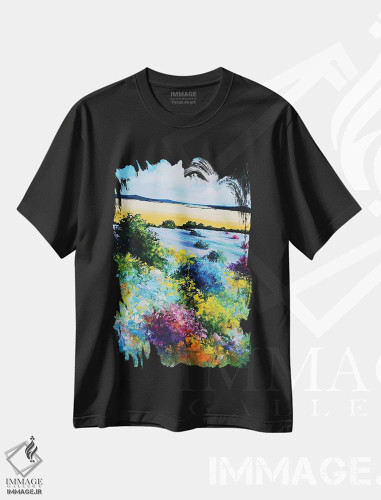 تیشرت مشکی طرح دار اسطوخودوس و جارو، دکور معاصر اثر اریک برونی | فروشگاه ایماژ