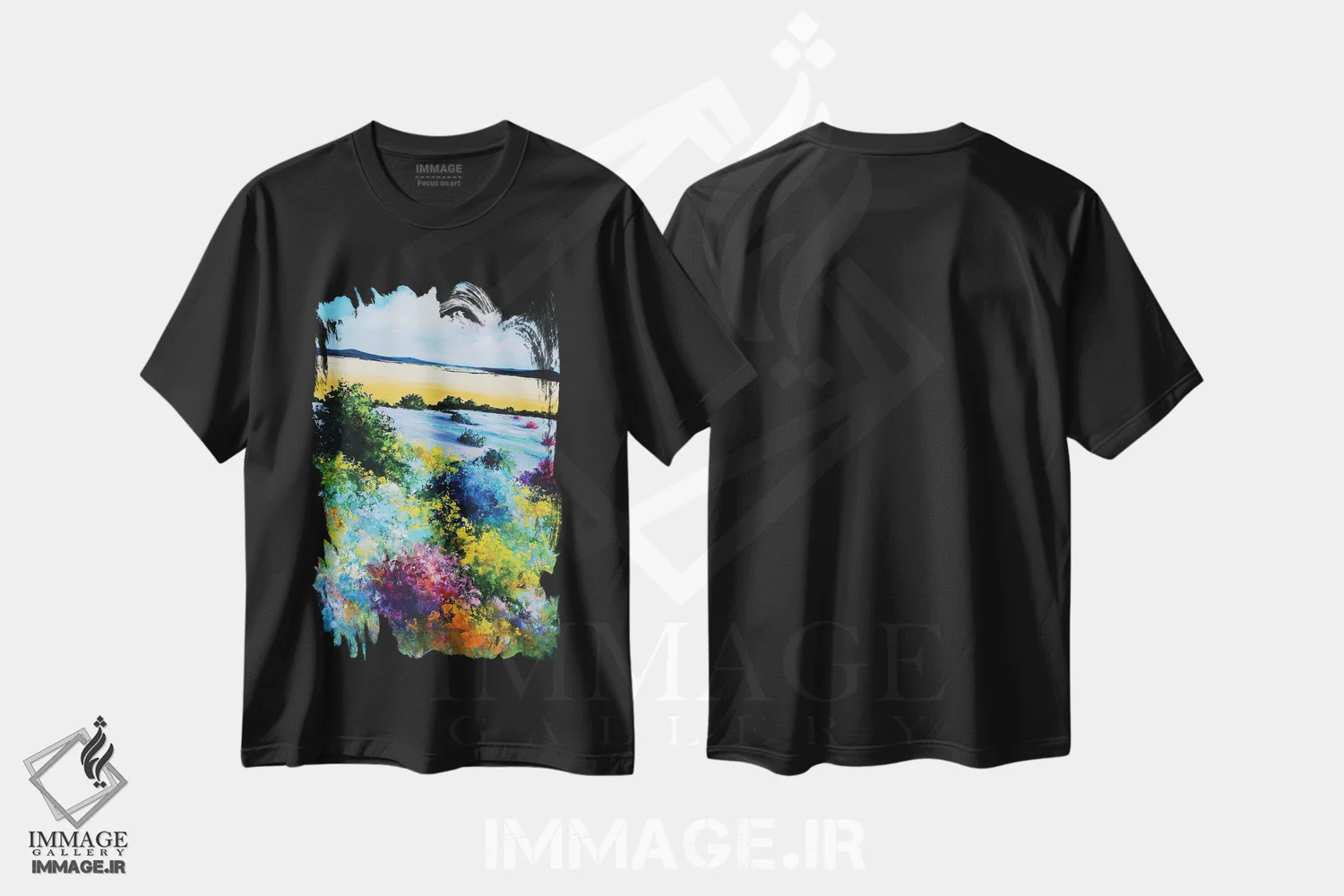 تیشرت مشکی طرح دار اسطوخودوس و جارو، دکور معاصر اثر اریک برونی | فروشگاه ایماژ