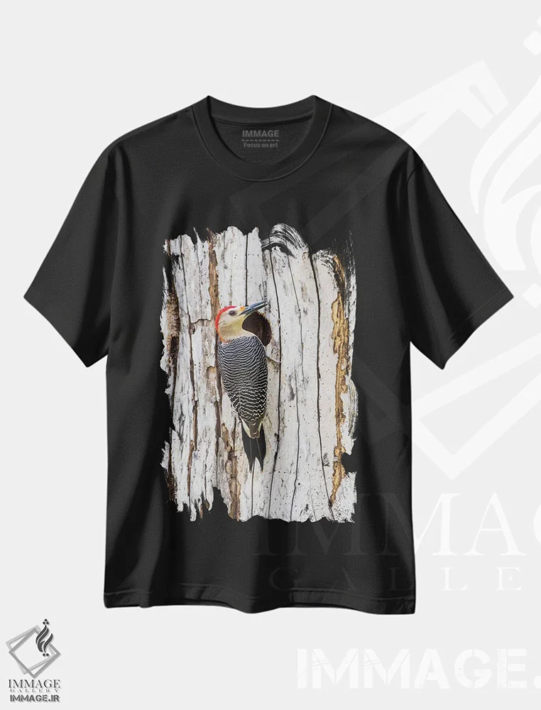 تیشرت مشکی طرح دار آثار الیزابت بوم - فروشگاه ایماژ