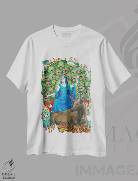 تیشرت سفید طرح دار هرا: الهه ازدواج، مدیوم اثر امیلی بالیوت | فروشگاه ایماژ
