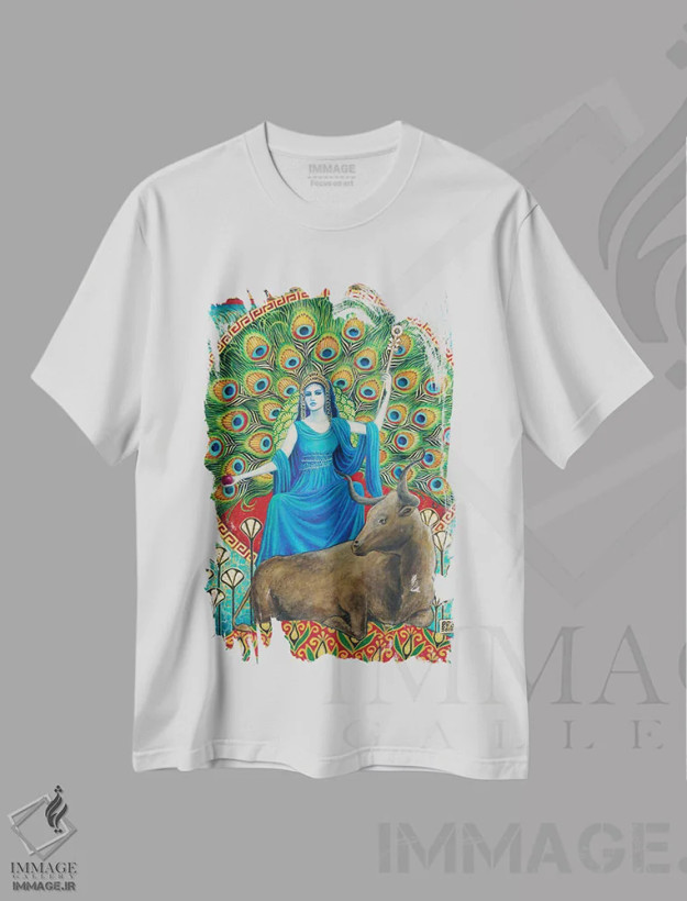 تیشرت سفید طرح دار هرا: الهه ازدواج، مدیوم اثر امیلی بالیوت | فروشگاه ایماژ