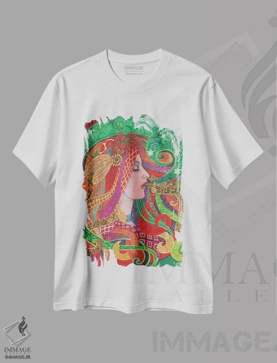 تیشرت سفید طرح دار الهه میزو، دکوراسیون جایگزین اثر امیلی بالیوت | فروشگاه ایماژ