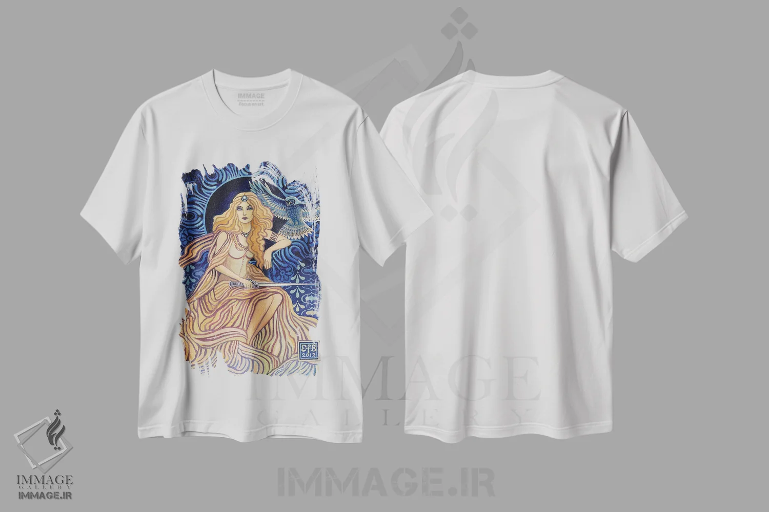 تیشرت سفید طرح دار مینروا: الهه خرد و استراتژی، مدیوم اثر امیلی بالیوت | فروشگاه ایماژ