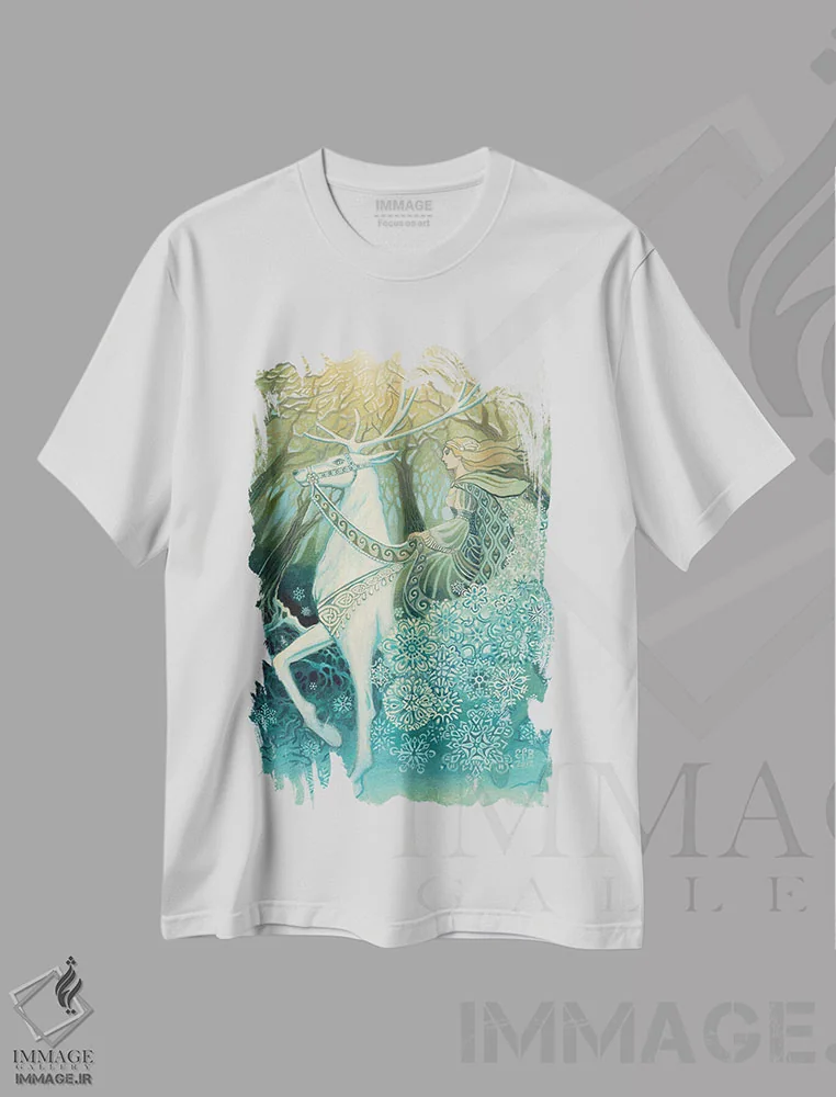 تیشرت سفید طرح دار ملکه برفی، مدیوم اثر امیلی بالیوت | immage.ir