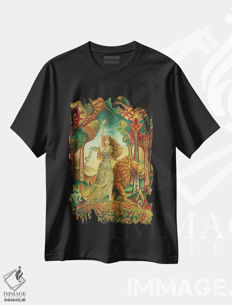 تیشرت مشکی طرح دار قدرت، مدیوم اثر امیلی بالیوت | immage.ir