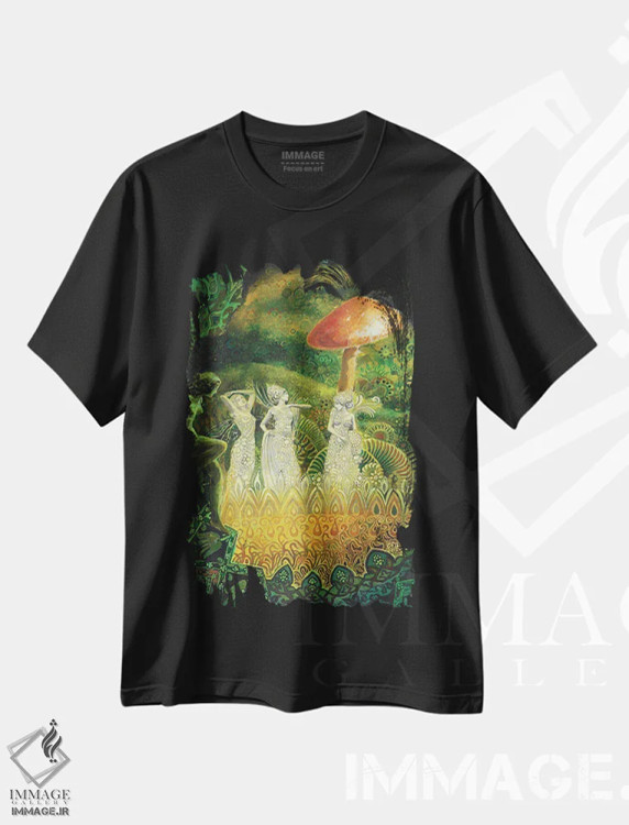 تیشرت مشکی طرح دار توآتا ده دانان، تزئینی اثر امیلی بالیوت | فروشگاه ایماژ