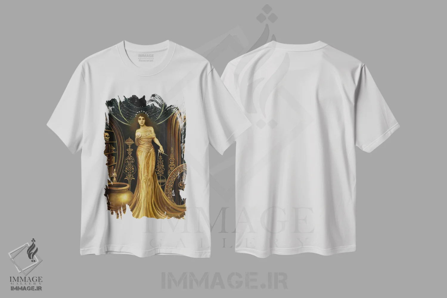 تیشرت سفید طرح دار اورانیا: الهه فلسفه و نجوم، مدیوم اثر امیلی بالیوت | فروشگاه ایماژ